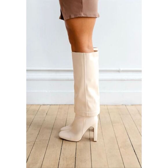 NEW Lulus Lorlia Almond Square Toe Knee High Boots 8 - Picture 2 of 12